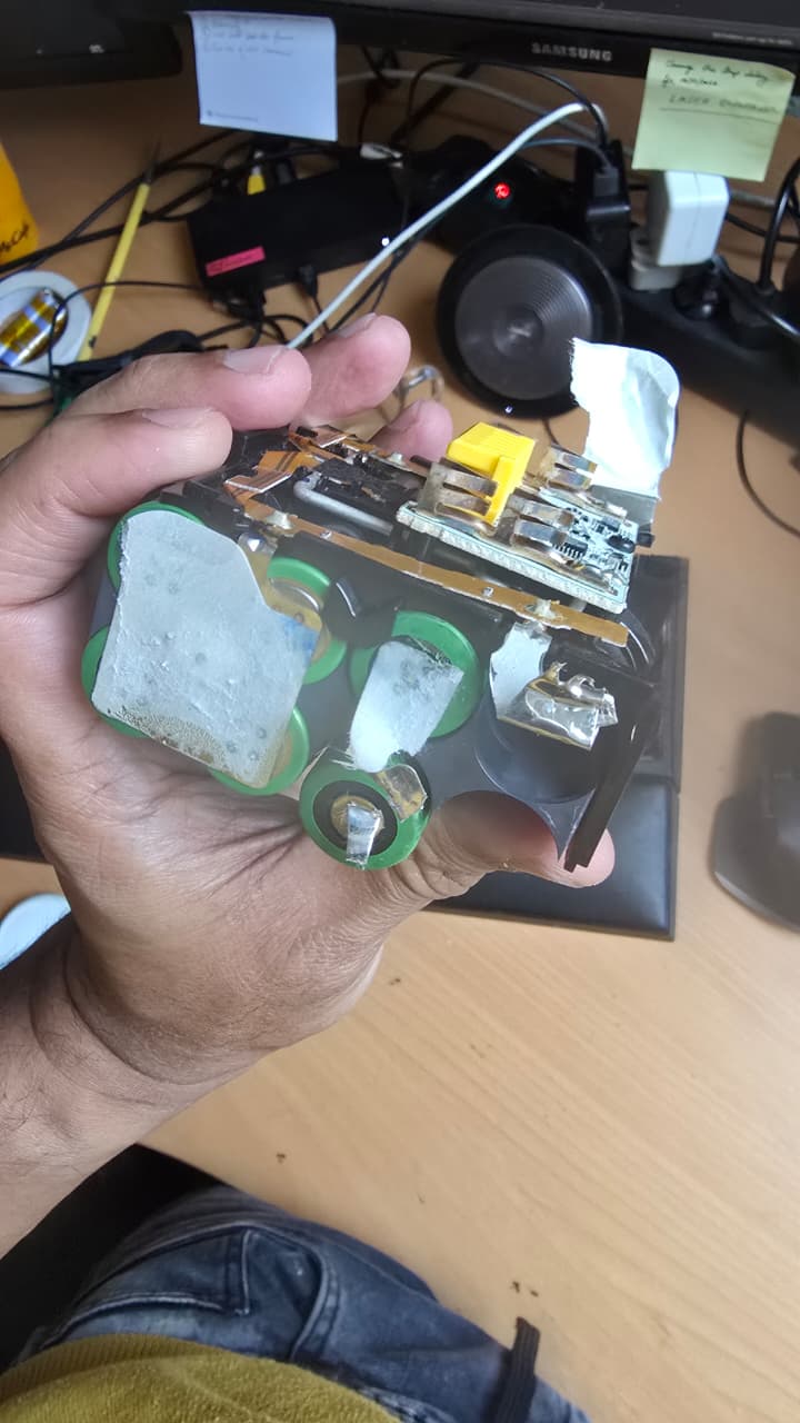 Battery pack electronics close-up
